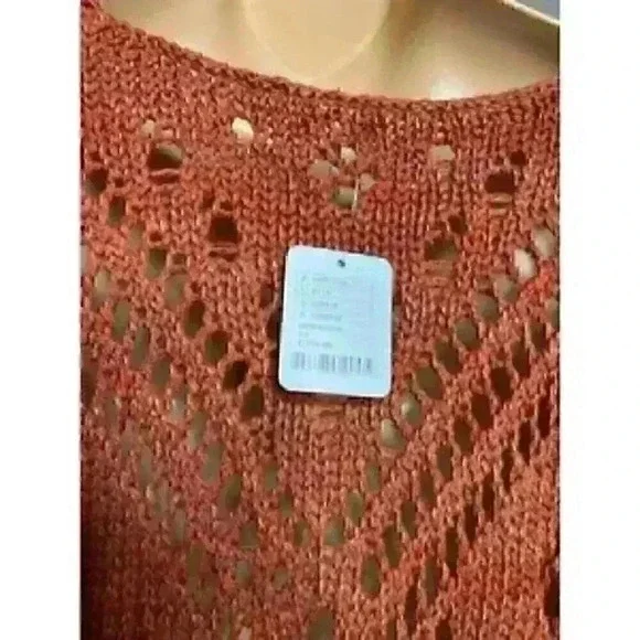 Free People NWT Autumn Constellation Mars Fringe Knit Crochet Sweater Dress XS - Picture 13 of 13